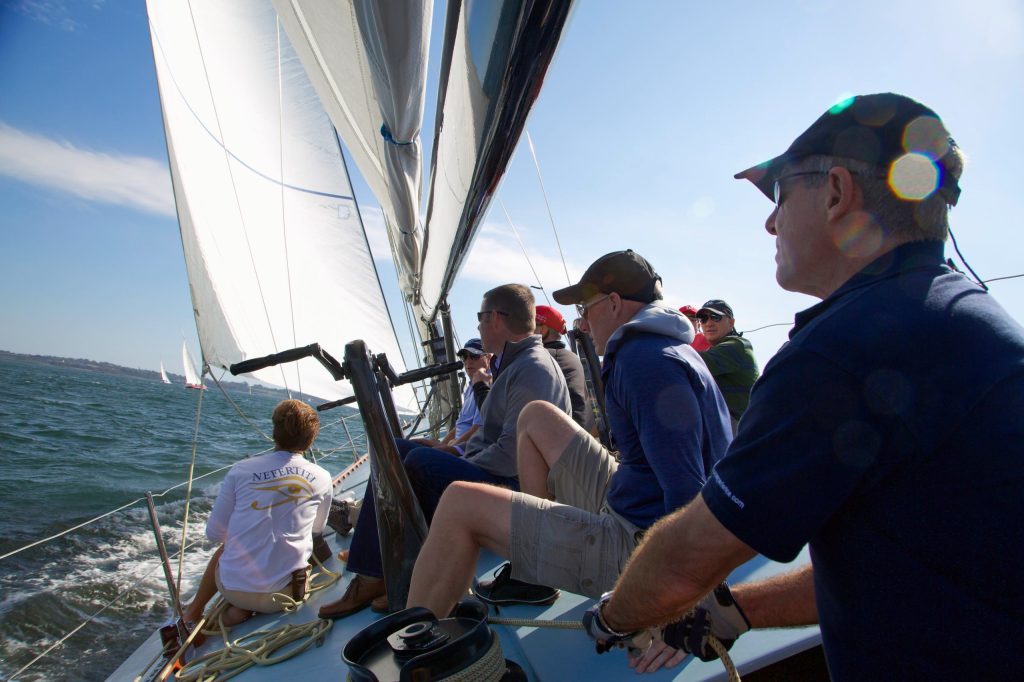 sailing on the US 19 Nefertiti yacht in Rhode Island