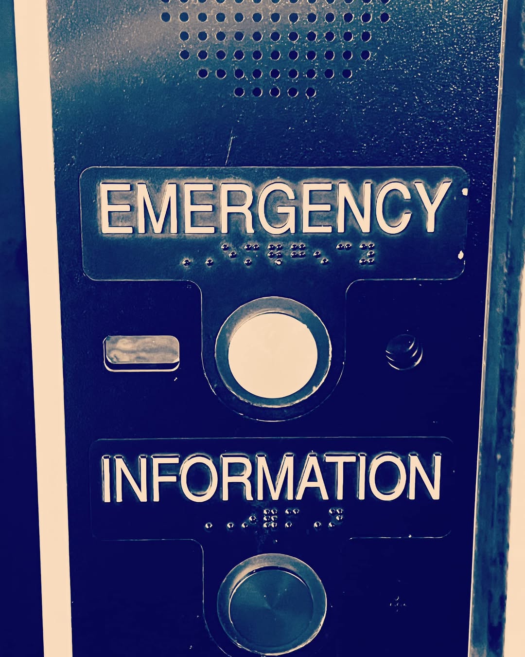 photo of an emergency information booth in NYC